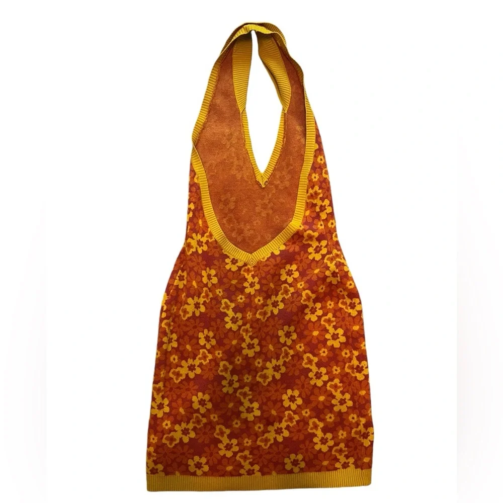 Nasty Gal Floral V Neck Collar Knitted Mini Dress‎ - Picture 3 of 12